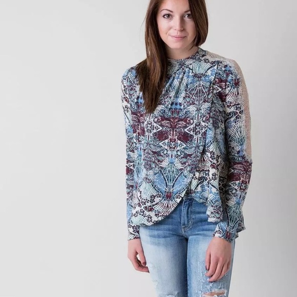 Free People Nouveau New World Tulip Hem Blouse Size Small - Picture 4 of 15